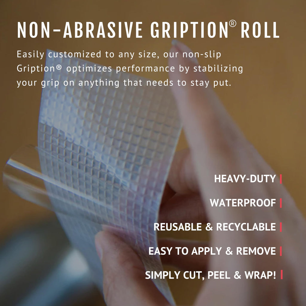 2"x10' 2Pk Grip Tape, Non-Abrasive, Waterproof, Black/Clear