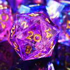 7-Die RPG Dice Set, Handmade Sharp Edge Polyhedral Dice