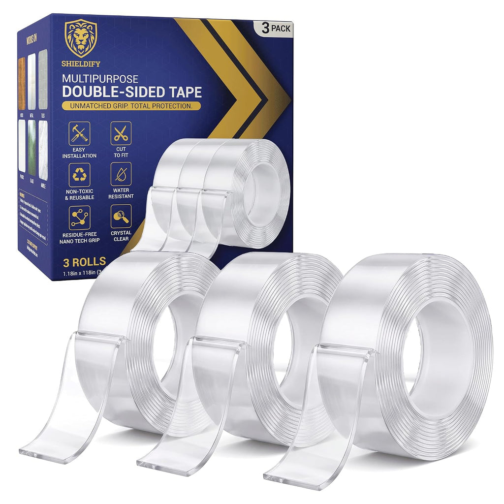 3-Pack Multipurpose Double-Sided Nano Gel Mounting Tape Rolls
