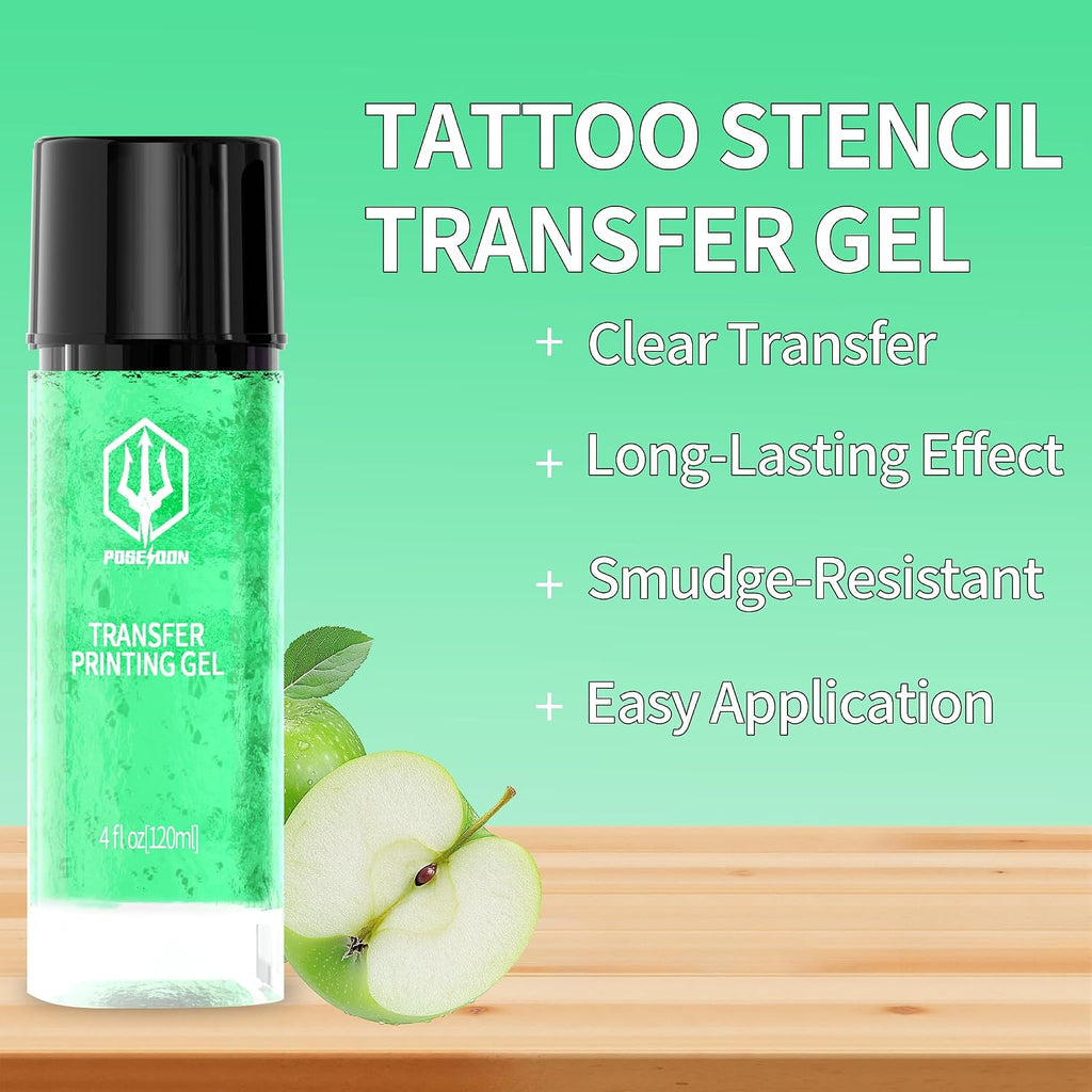 Tattoo Stencil Transfer Gel 4 Fl Oz, Long-Lasting Green Apple
