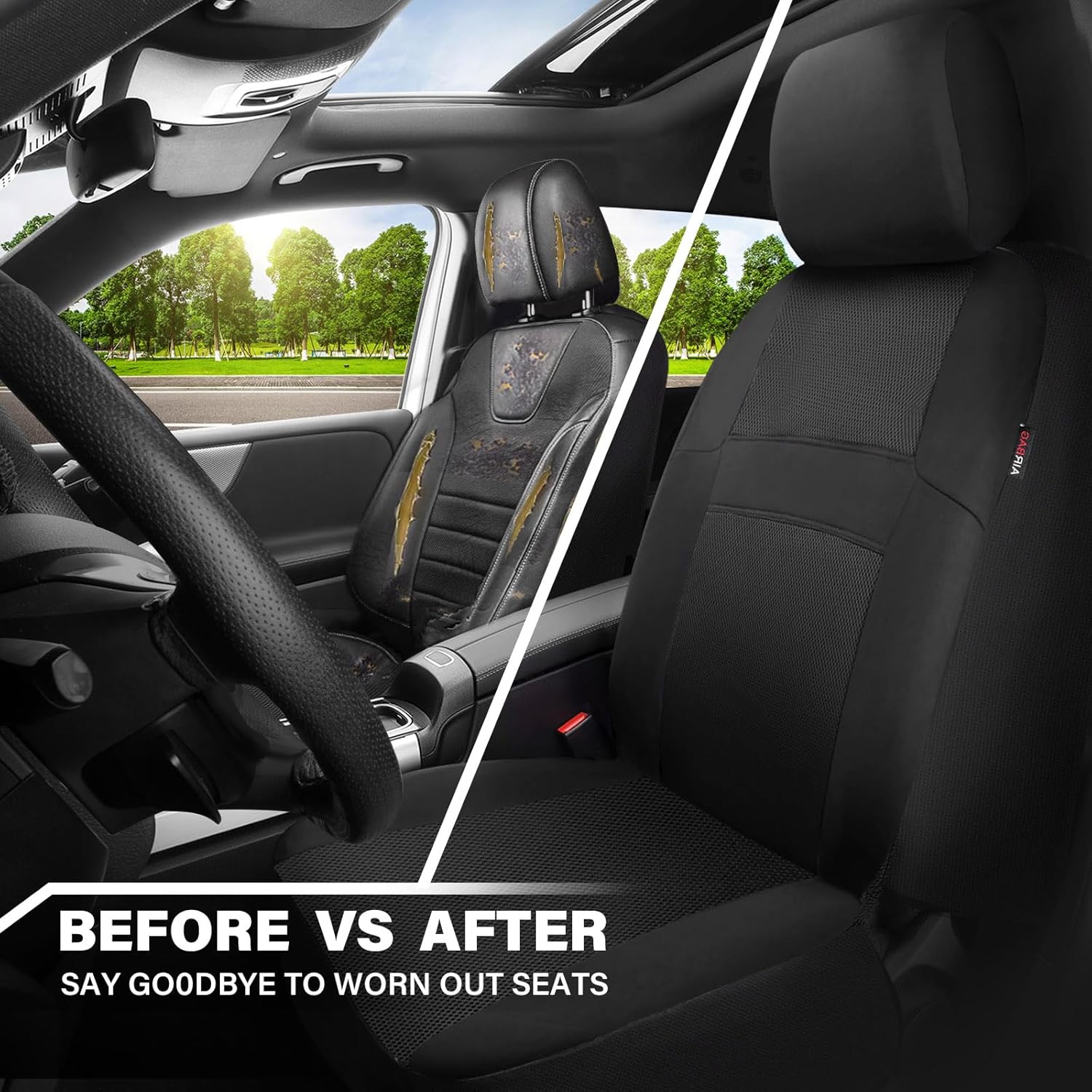 3D Air Mesh Car Seat Covers Two Front Seats Only, Universal Seat Covers for Car Fit SUV,Vans,Sedan,Trucks, Breathable