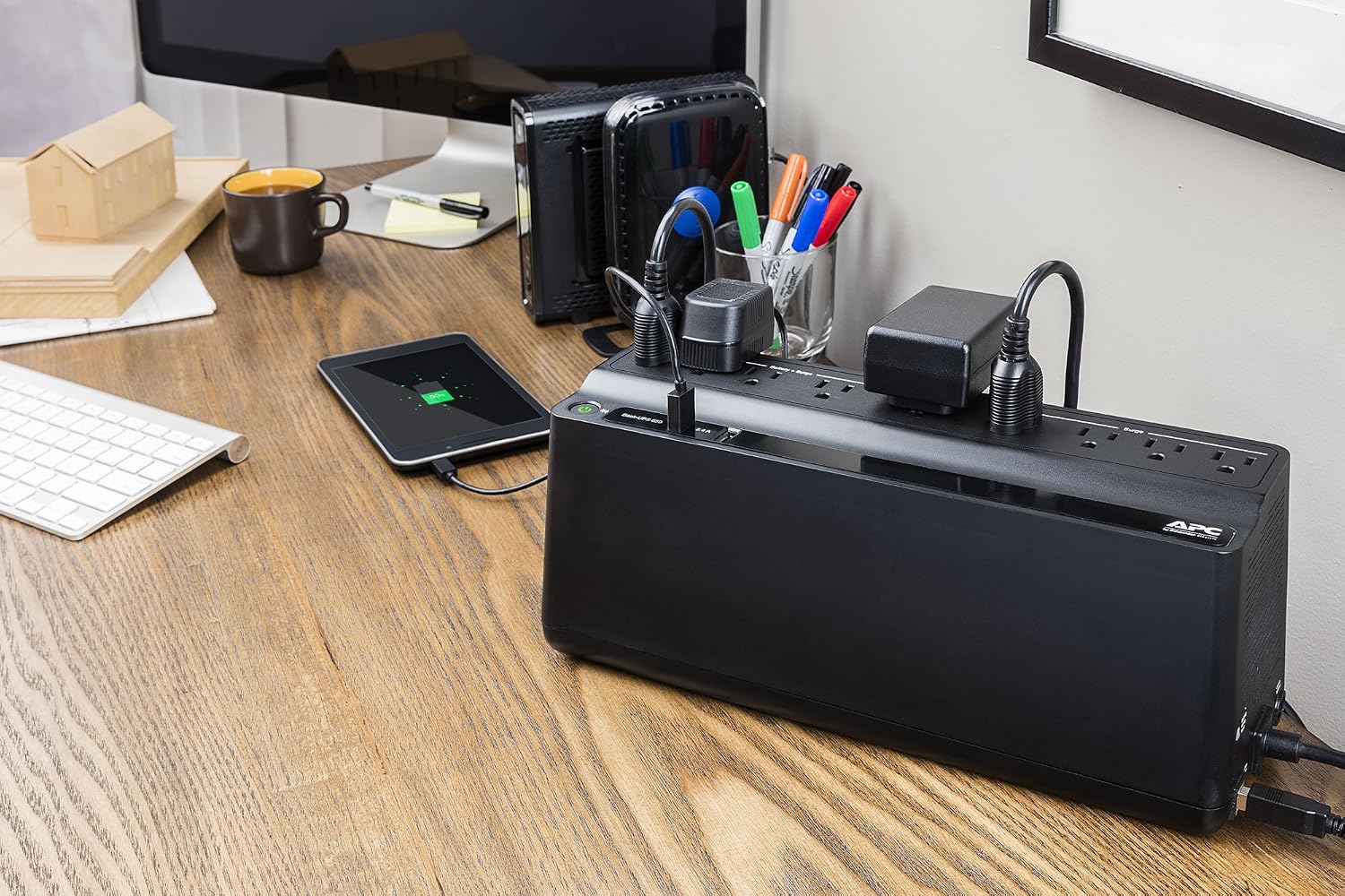 UPS Battery Backup & Surge Protector with USB Charger, 850 VA Uninterruptible Power Supply (BE850M2), Black | Surge