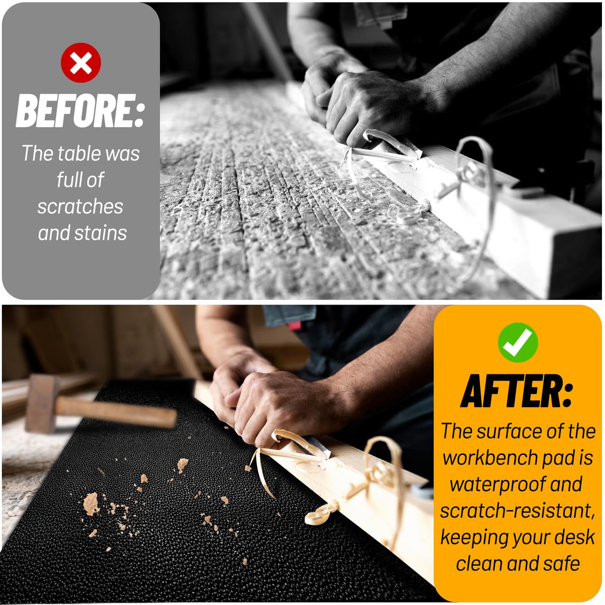47.2" x17.3" Workbench Mat,Black PU Leather Work Bench Mat Top,DIY Worktable Mat Workbench Cover for Protects Work
