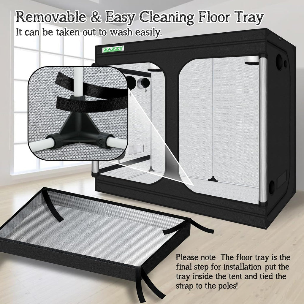 8x4 Grow Tent, 96“x48 x78 600D Mylar Plant Growing Tents | 100% Reflective Mylar Interior, Easy-view