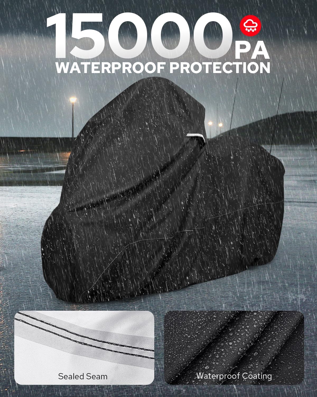 Motorcycle Cover with Side Top Box Compatible with Harley Davidson Touring Ultra Limited Street Glide Road Glide