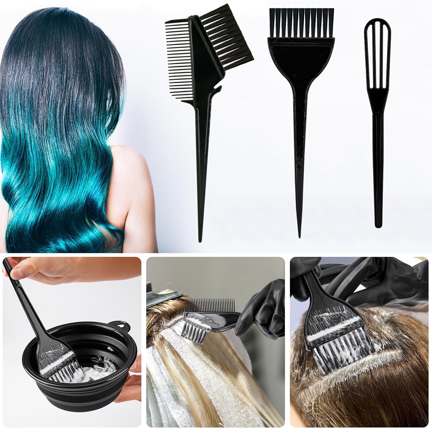 19 Pcs Professional Hair Bleach Kit Hair Coloring Products with Hair Dye Brush, Hair Color Bowl, Hairclips