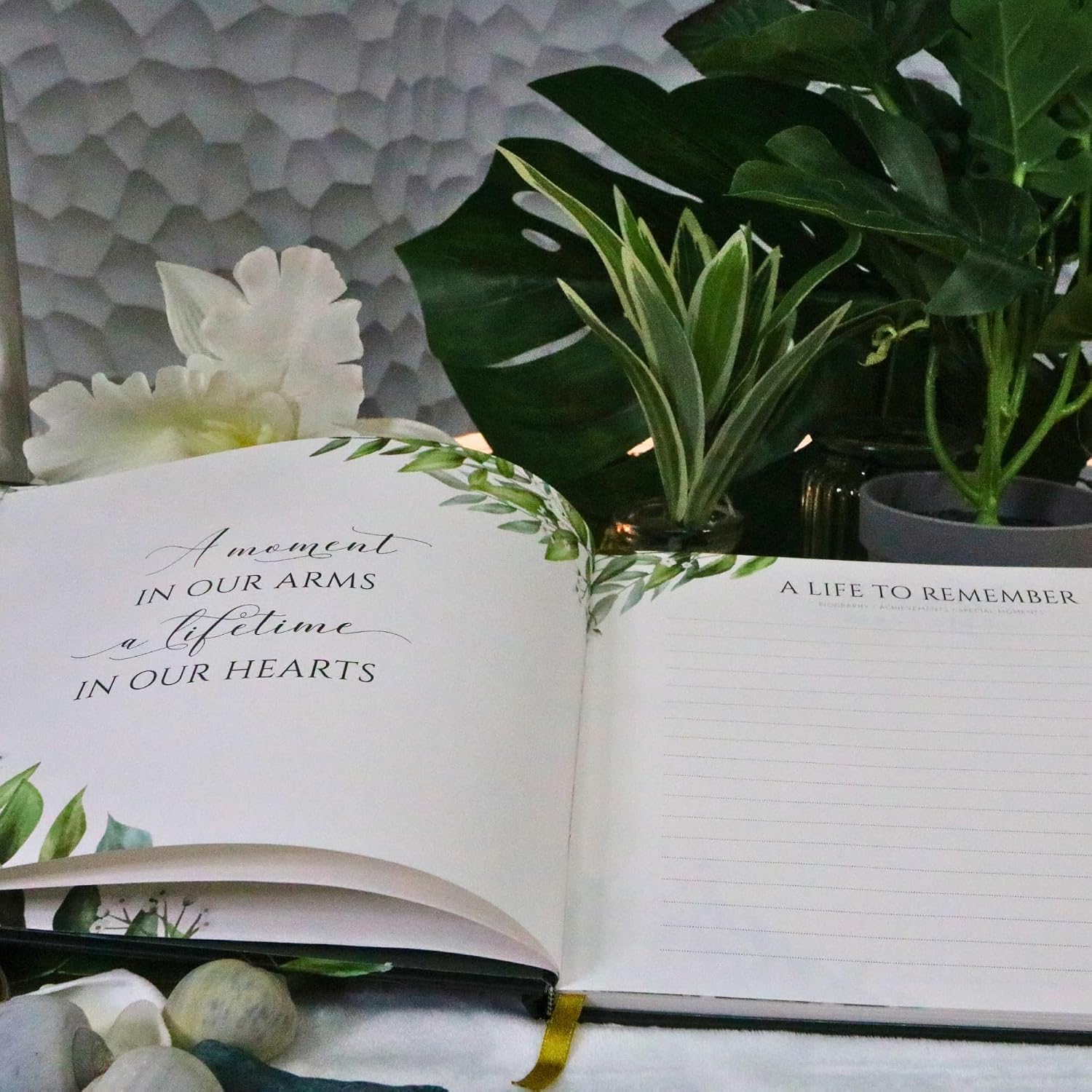All-in-One Funeral Guest Book Set – Memorial Guestbook, Funeral Register Book, Celebration of Life Guest Book