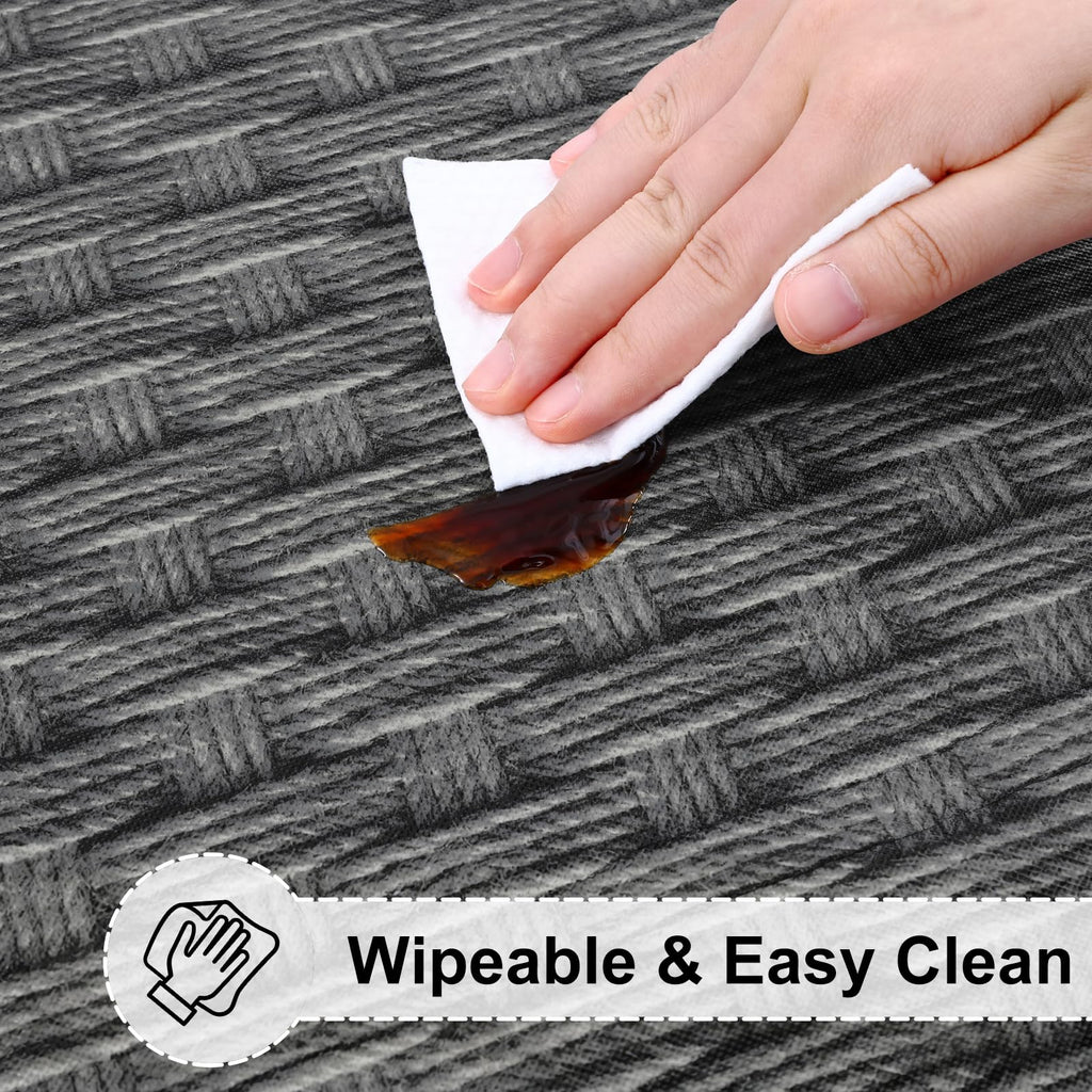 Round Fitted Vinyl Flannel Backed Tablecloth with Elastic Edge