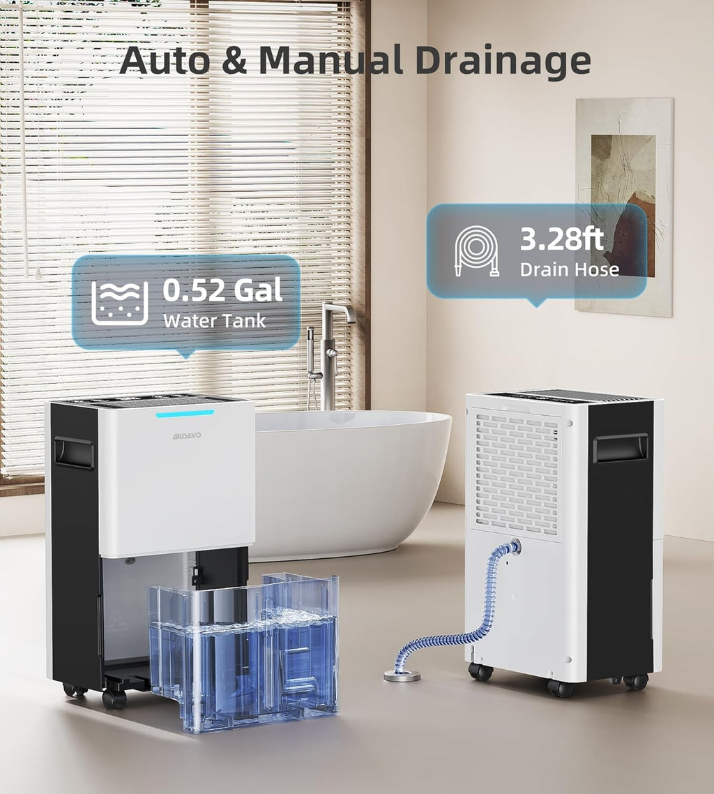 21 Pint Dehumidifier, 1500 Sq. ft Dehumidifier for Basement with Drain Hose | Dehumidifiers for Home, RV, Bathroom