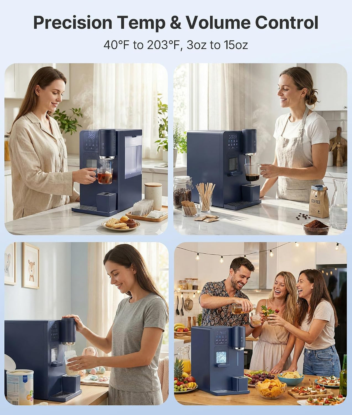 3-in-1 Water Dispenser with Ice Maker with Compact Coffee Brewer