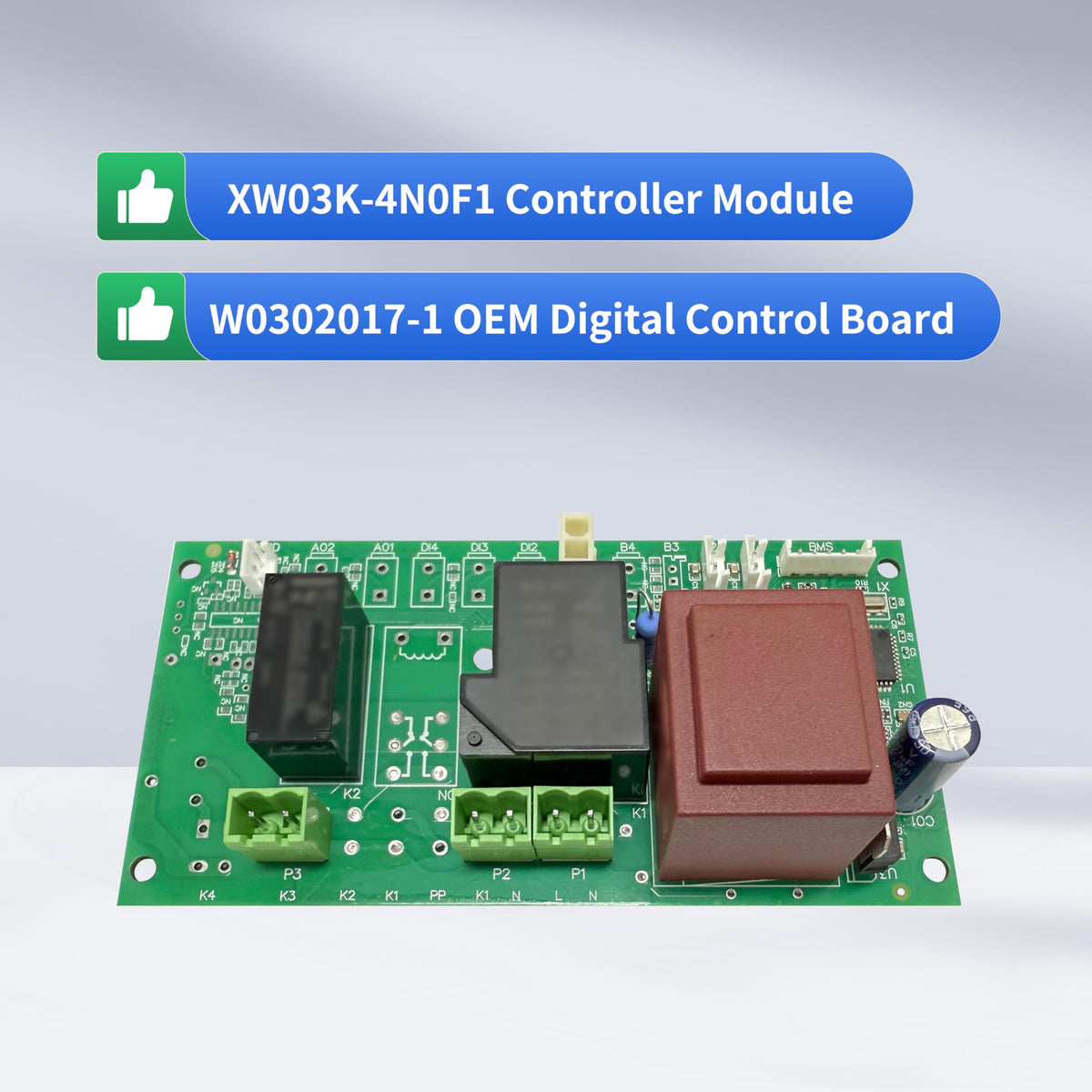 W0302017-1 W0302017 Digital Control Board XW03K– 115/120V Refrigerator Control Module Compatible with Atosa MGF8401, MGF8402, MGF8403, MGF8404, MSF8302, MSF8304GR Undercounter Units