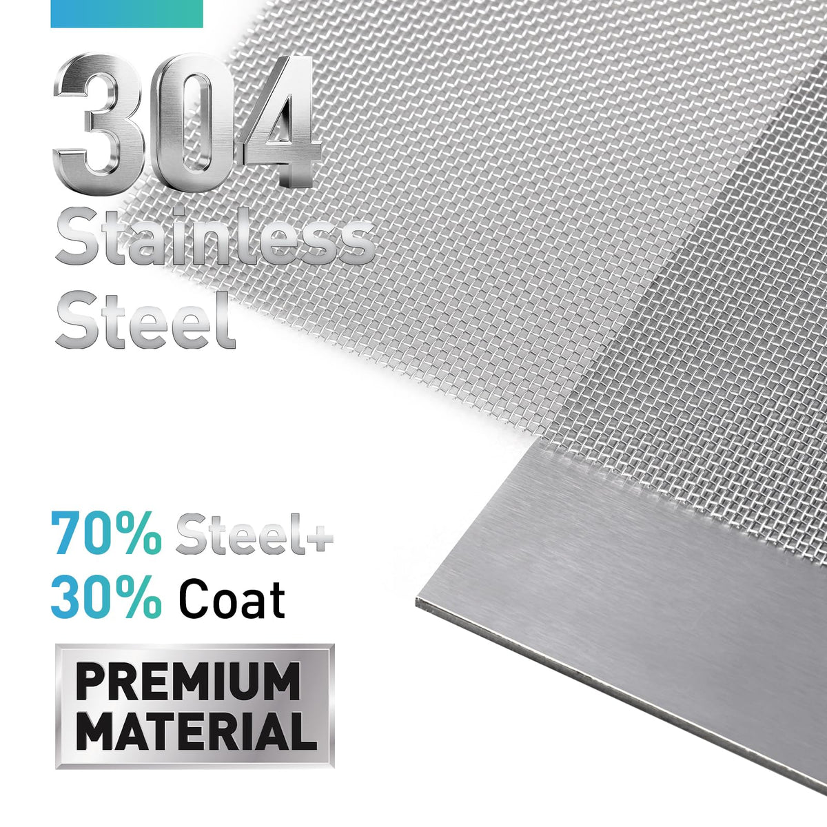 304 Stainless Steel Mesh Window Screen Roll,47IN x 10FT