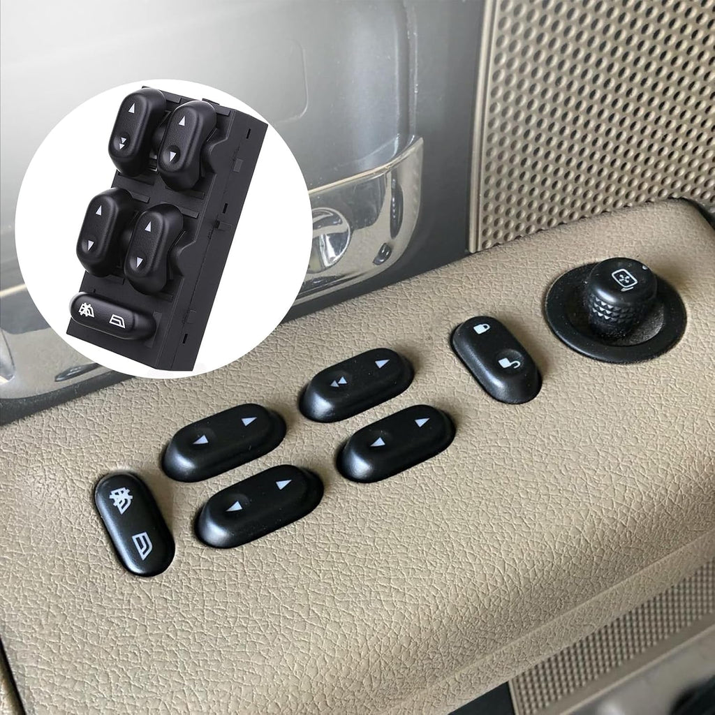 Driver Side Master Power Window Switch, Replacement for 5L1Z14529AA