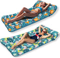 Oversized Pool Floats Lounge 2 Pack 73" X 33", Inflatable Tanning Pool Floaties for Adults, Cooling Pool Raft Lounger