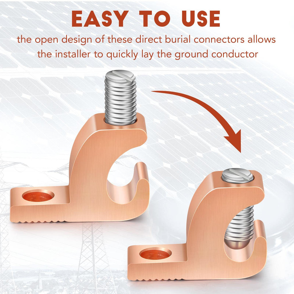 Landhoow 40 Pack Lay-in Lugs, Copper Pool Bonding Connectors, 4-14 AWG
