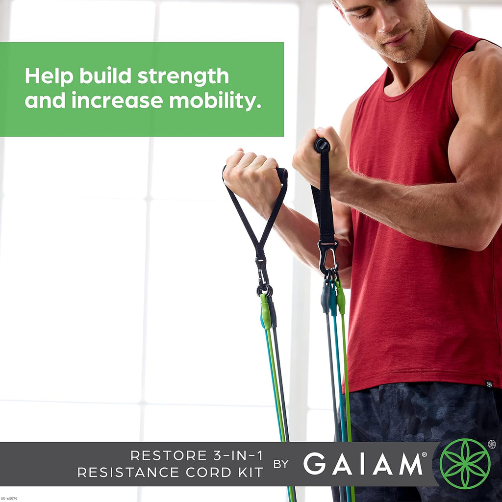 3-in-1 Resistance Band Kit with Comfort-Grip Handles and Interchangeable Strength Bands for High Intensity Training