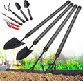 Garden Tool Set with Extended Long Handle, 5 Pieces Stainless Steel Gardening Tool Kit, Gifts for Parents and Kids