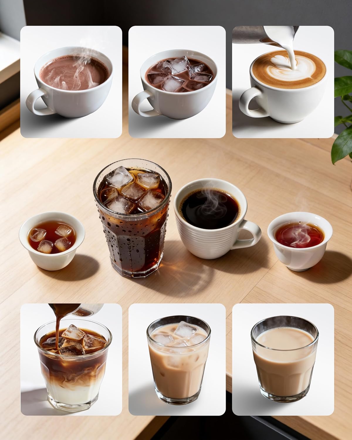Single Serve Coffee Maker for K-Cup & Ground Coffee, Fast Brew One Cup Coffee & Tea Machine with 10oz Stainless Steel