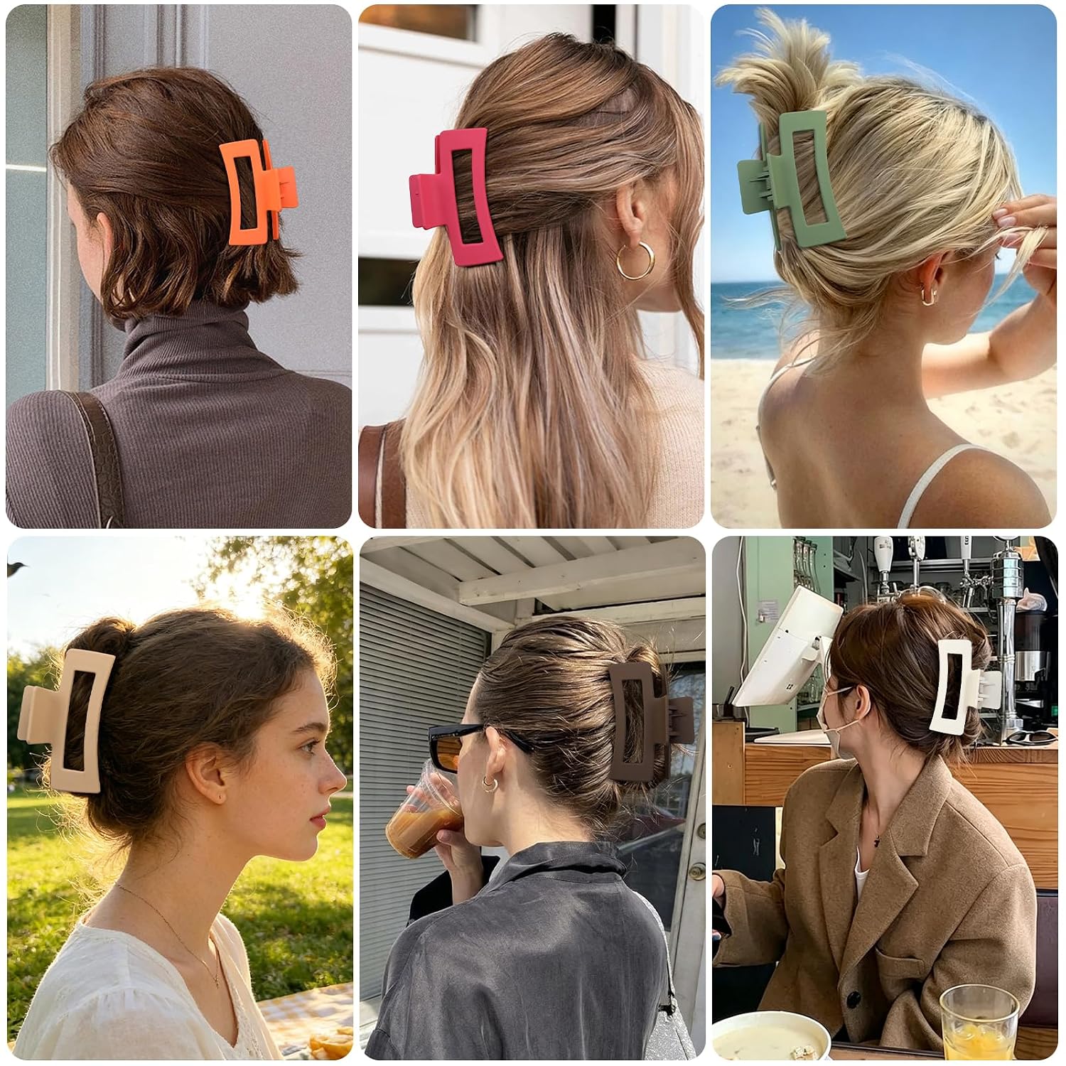 16 Pcs Hair Clips for Women 3.5 Inch Claw Clips Hair Accessories