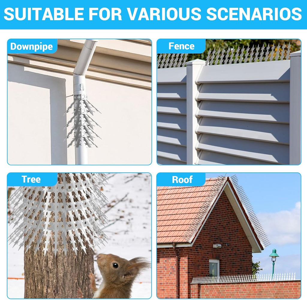 80 Inch Bird Spikes Squirrel Proof Baffle for Bird Feeder Pole, Outdoor Anti Climb Spikes for Fence, Tree, Wall