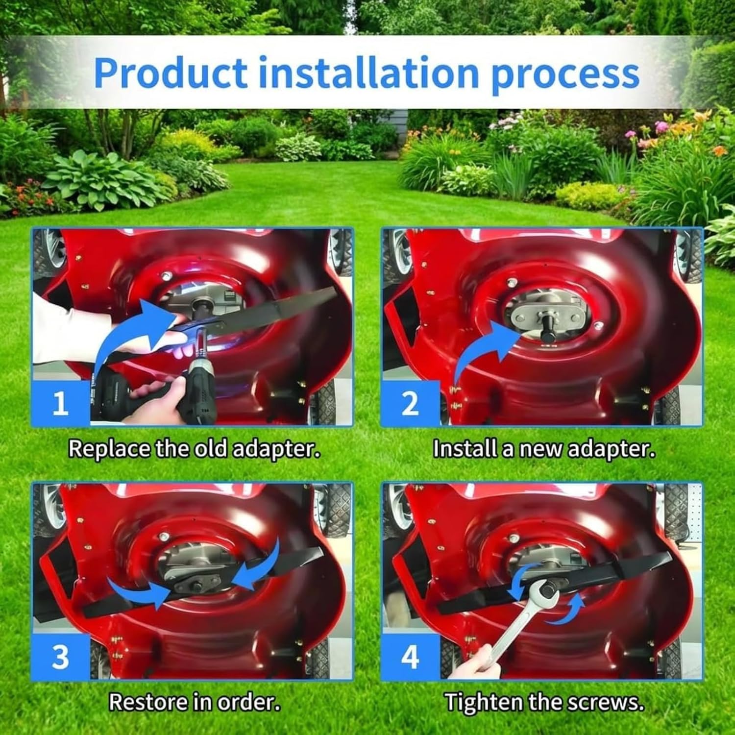 748-0376E Lawn Mower Blade Adapter Kit for MTD Craftsman Troy-Bilt Yard Machines Bolens Yard Man Push Walk-Behind