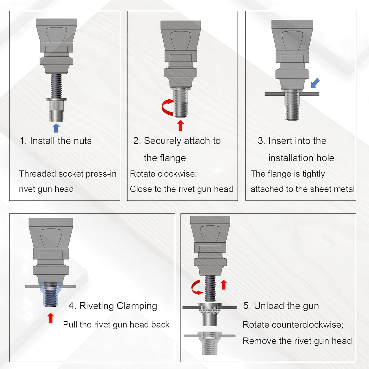 320Pcs SAE Rivet Nut Kit, SAE Nutsert Rivnut Kit,Threaded Inserts for Metal