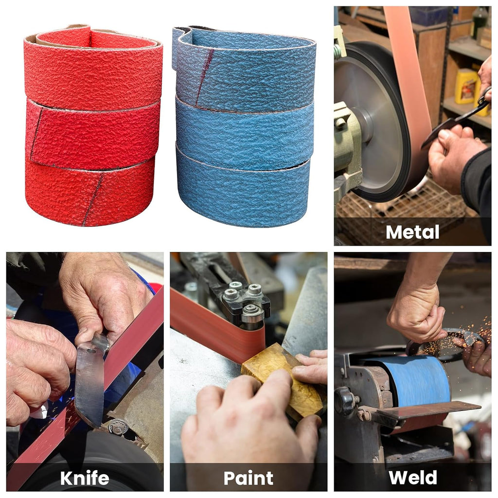 2 x 48 Inch Sanding Belts for Belt Sander,36/40/60/80/100/120 Grit, 6 Pack