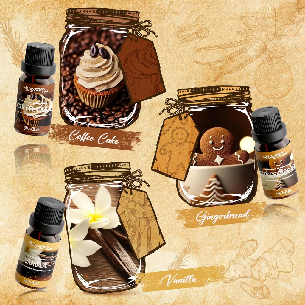 Spice Fragrance Oils Set, Premium Essential Oils Set for Diffuser, Candle, Soap Making, Warm Fall Scented Oil