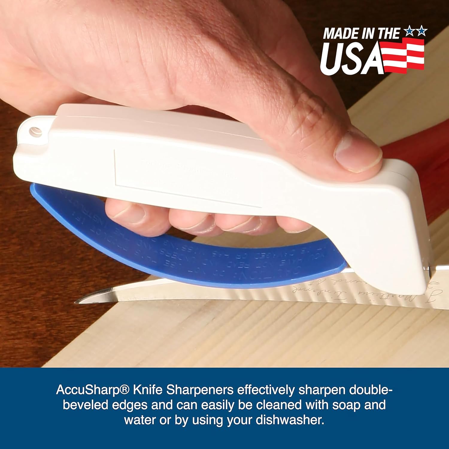 Knife & Tool Sharpener, Restores, Hones & Sharpens Straight & Serrated Knives, Hand-Held Tungsten Carbide Sharpening