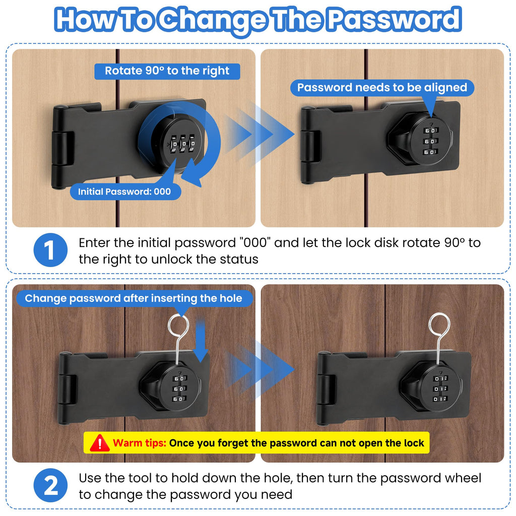 Keyless Cabinet Lock with Combination Code - 3-Digit Password