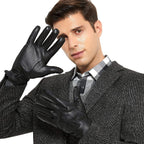 Luxury Mens Leather Gloves Fleece Lined-Soft Comfortable Lambskin