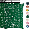 Christmas Poly Mailers 6x9 Inch 100 Pcs, Green Merry Christmas