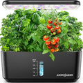 Indoor Garden Hydroponics Growing System: 10 Pods Plant Germination Kit Herb Vegetable Growth Lamp Countertop with
