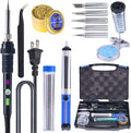 947-III 60W Soldering Iron Kit Adjustable Temperature with Sticky Holder, Tip Cleaner, Cleaning Sponge Power Switch