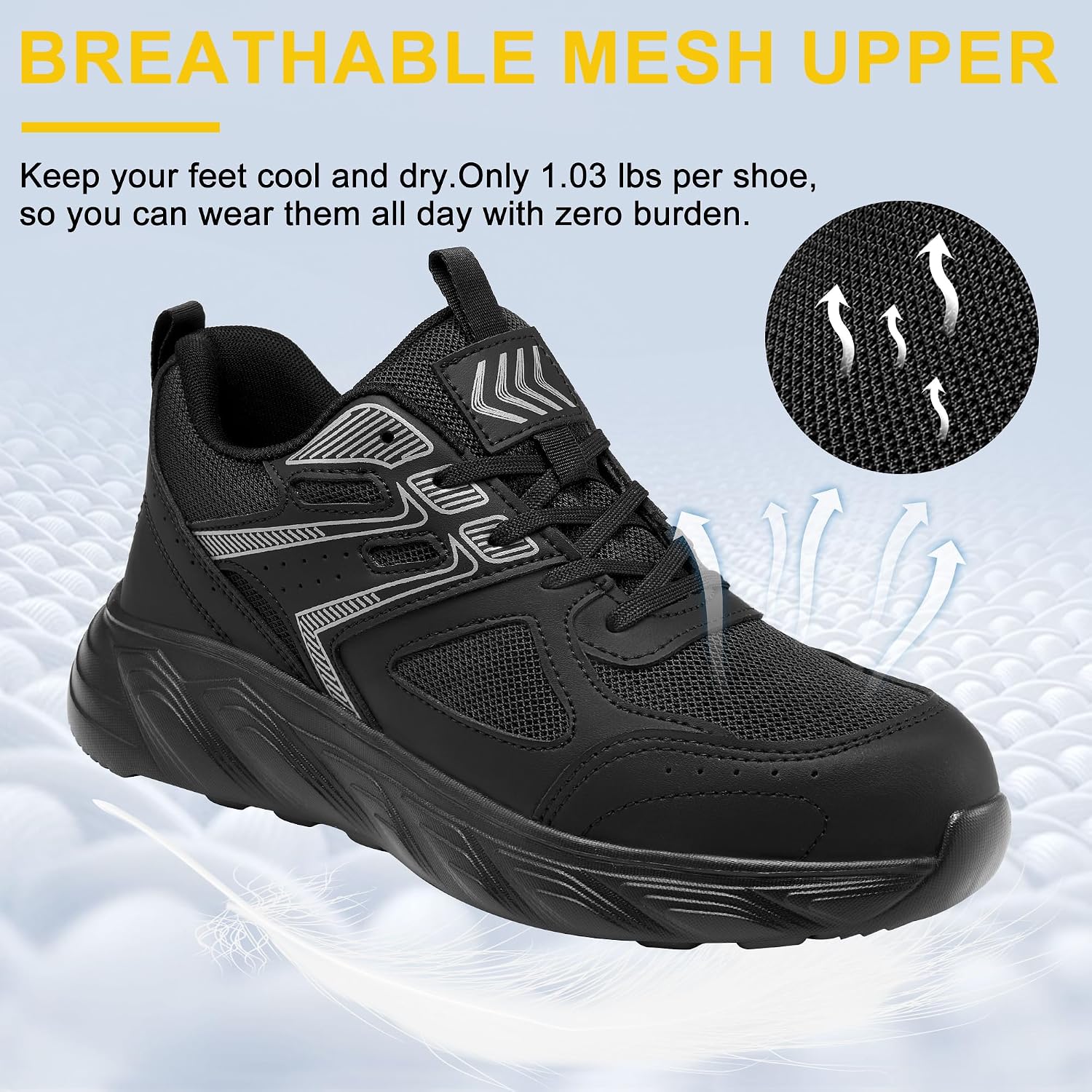 Steel Toe Shoes for Men: Slip Resistant Composite Safety Sneakers 2026 Comfortable Tennis Work Shoes for Construction