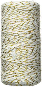 Christmas Twine Metallic Bakers Wrapping Twine, 2 mm, White