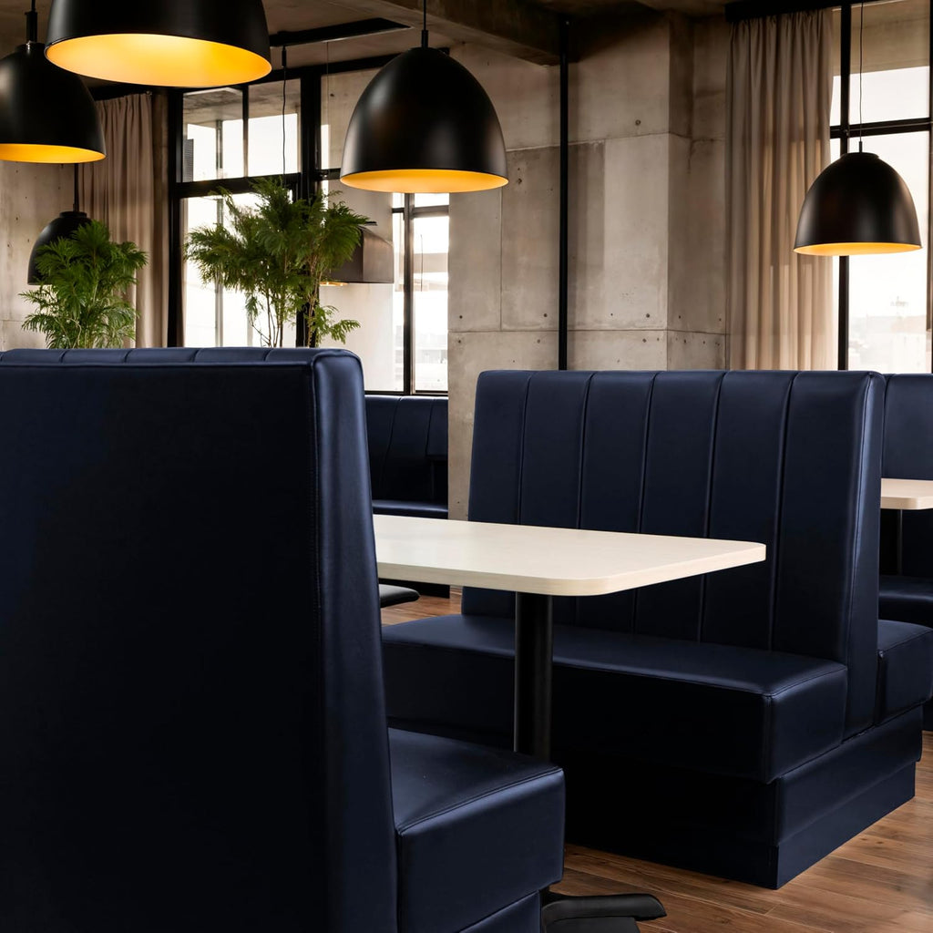 FDP Pro Series Channel Back Single-Sided Restaurant Booth - Navy, 15428-NV