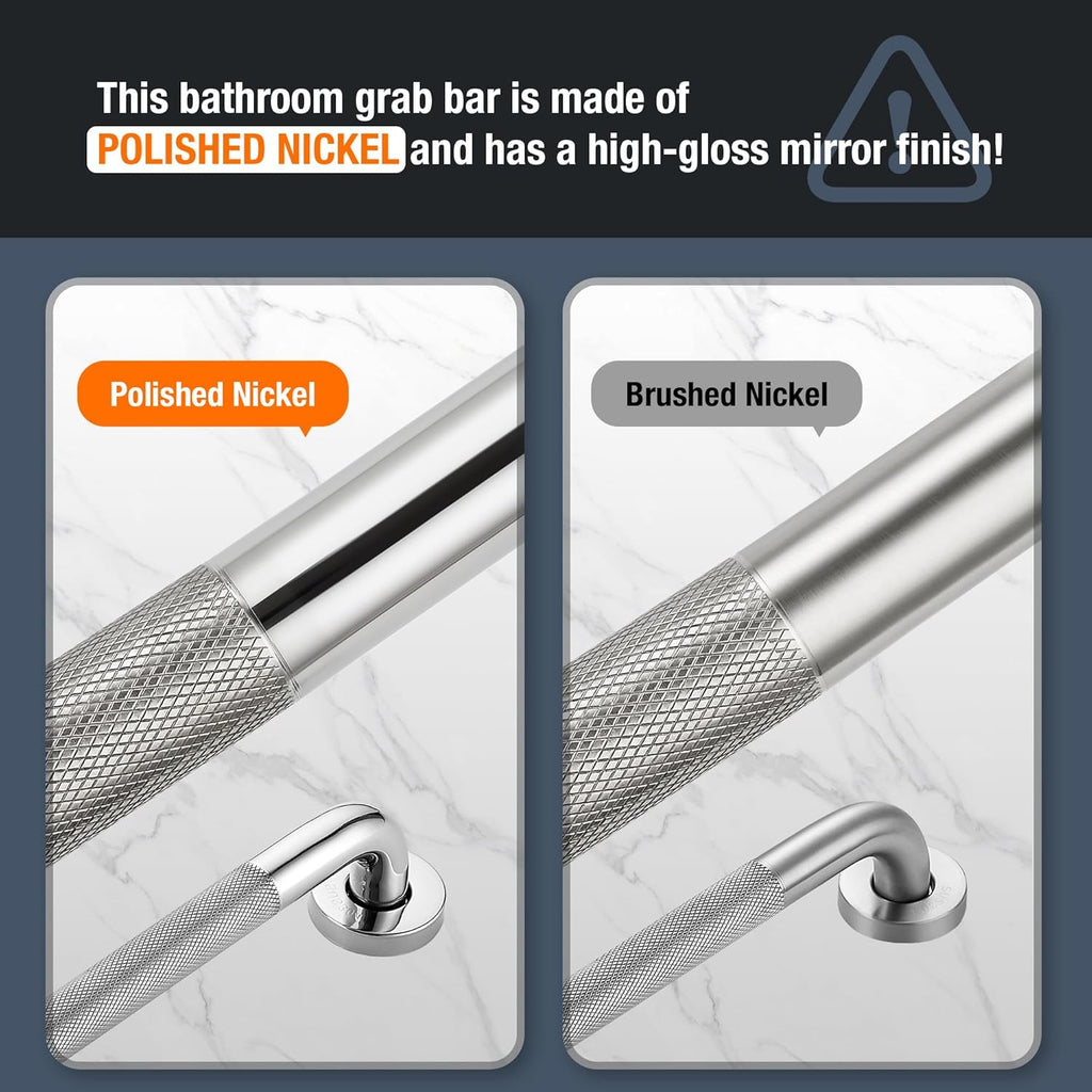 Grab Bars for Shower, 2 Pack 16-Inch Anti Slip Shower Handles for Elderly, Safety Shower Grab Bar, Stainless Steel