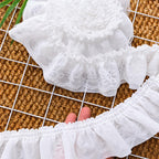 10 Yards White Vintage Double-Layer Lace Trim Ruffle Ribbon