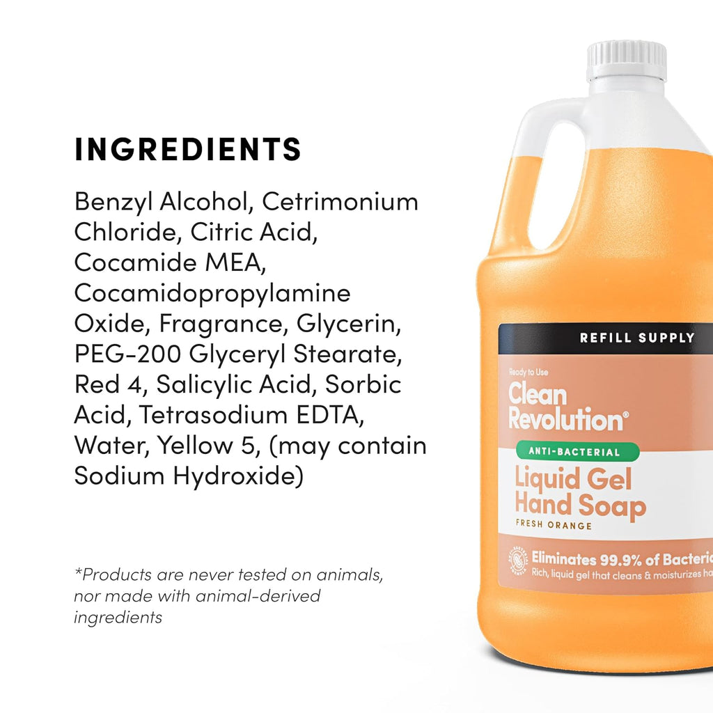 Antibacterial Liquid Gel Hand Soap Refill, 128 Fl Oz - Made in USA