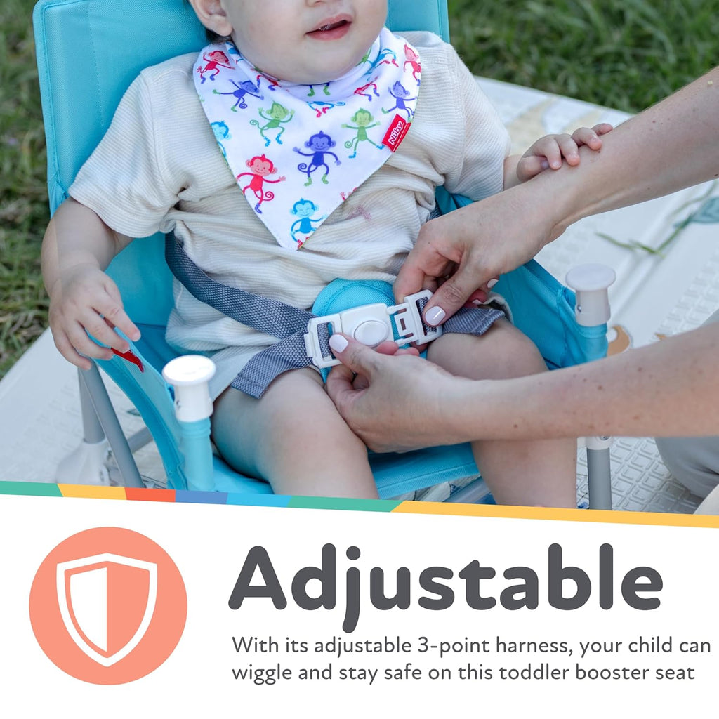 Pop-Up Booster Seat with Removable Tray - 6+ Months - Portable Booster Seat for Floor for Indoor/Outdoor Use