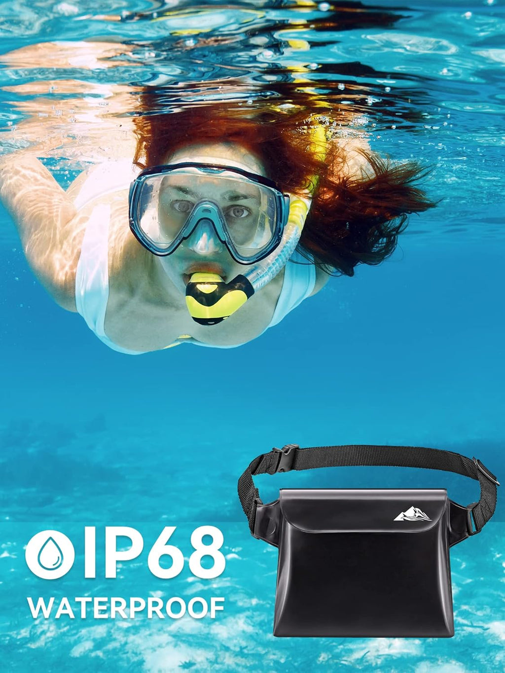 2-Pack Waterproof Pouch Fanny Pack Dry Bag for Phone Valuables Purse | Screen Touchable with Adjustable Waist Strap