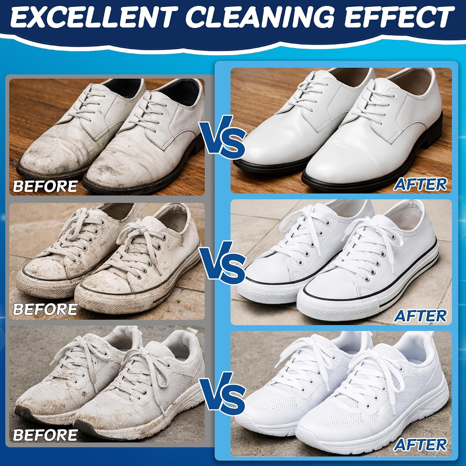 Shoe Cleaner, Sneaker Cleaner Foam for White Shoes & Sneakers, Deep Cleaning Shoe Cleaning Kit Removes Dirt & Stains