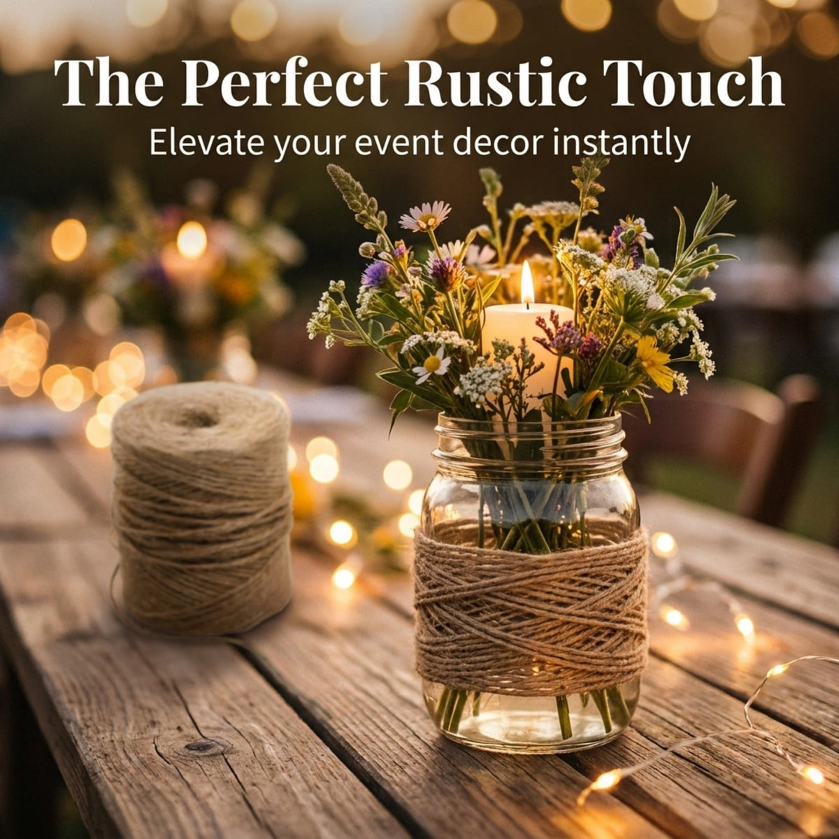2-Ply Jute Twine, Fabrics, 400 Feet, Western Theme, Event Décor, Party Decorations, Photo Ops