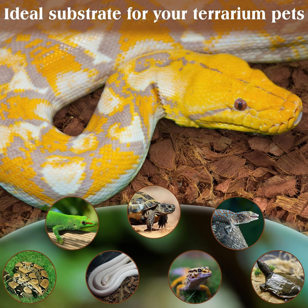 10LBS Coconut Husk Chip Substrate for Reptiles, 72QT Coco Husk Chips | Organic Coco Coir Chips for Snake Habitat