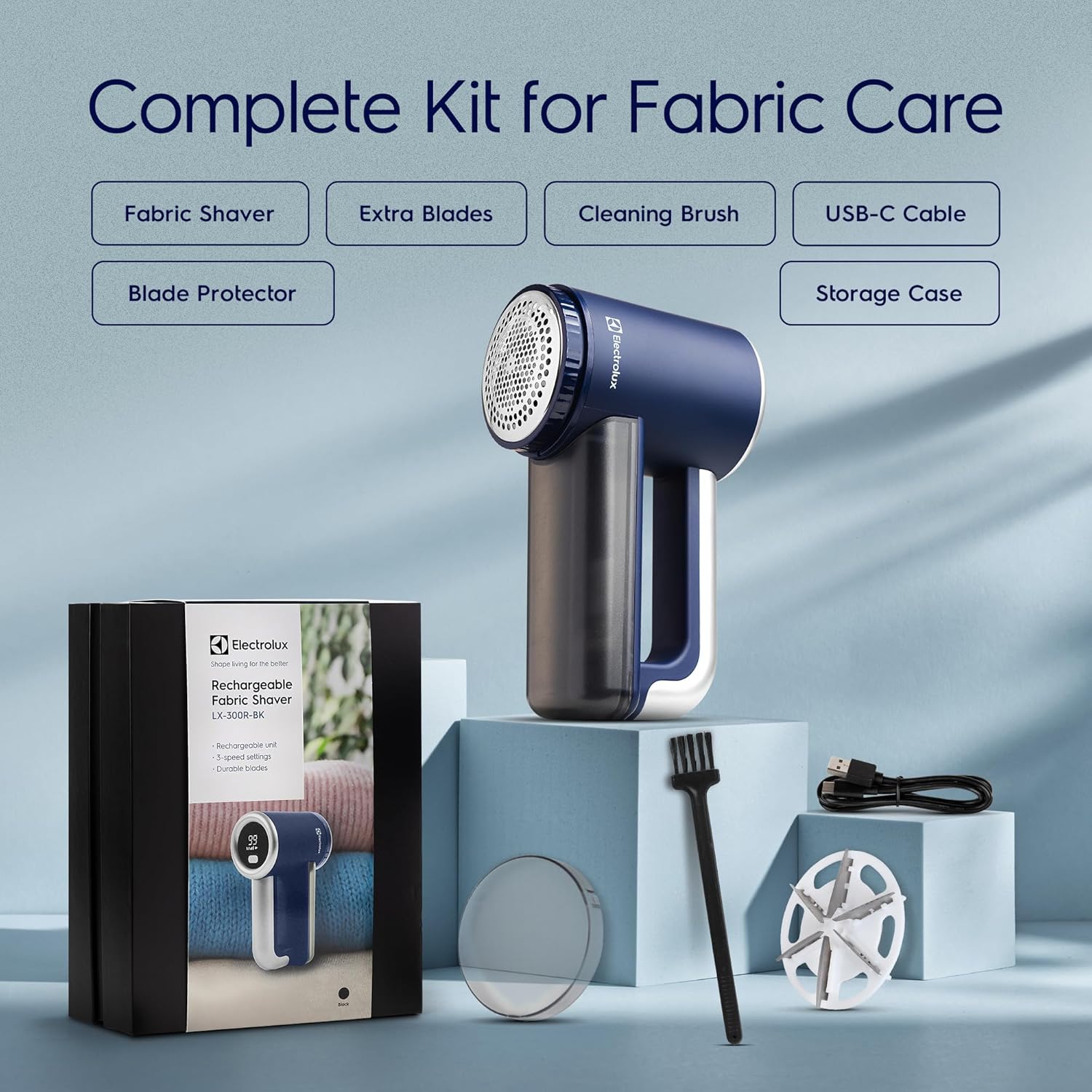 Rechargeable Fabric Shaver | 3-Speed Lint Remover for Clothes & Furniture | Eliminates Fuzz & Pilling | Electric Lint