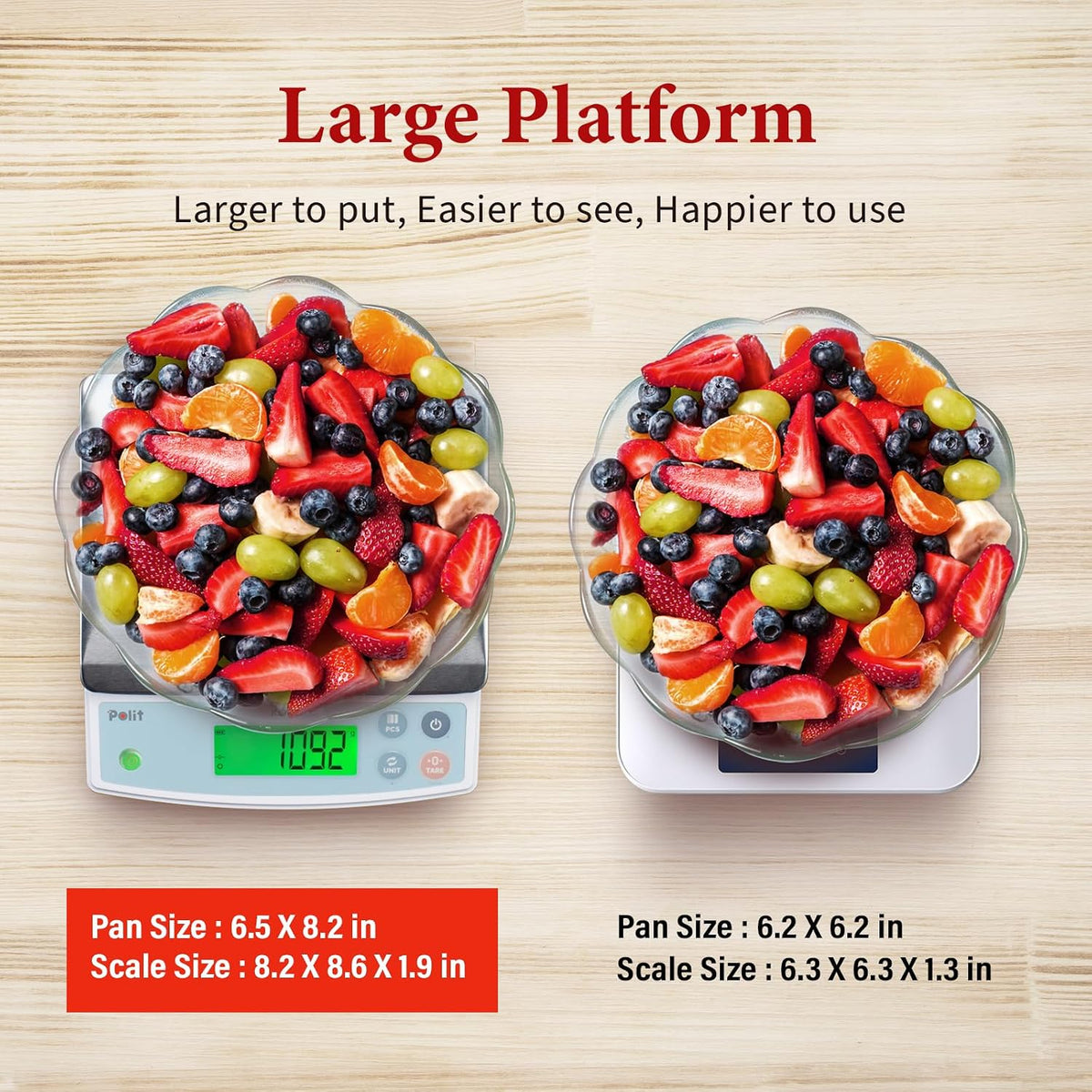 Rechargeable Food Scale 40lb/18kg, Digital Commercial Kitchen Scale