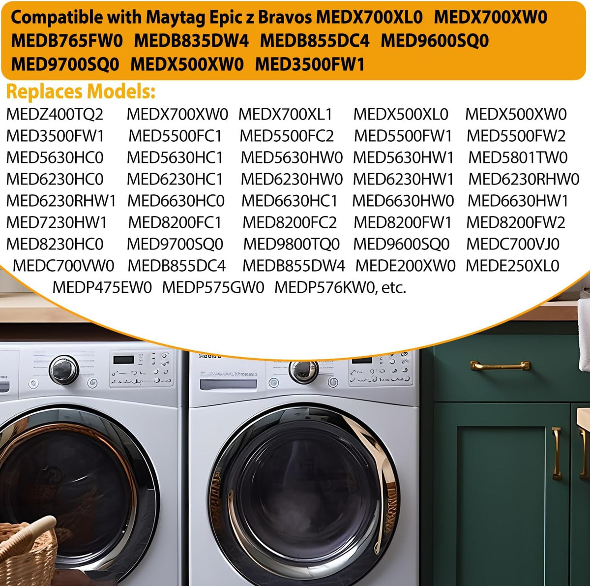 MEDX700XL0 MEDB765FW0 MEDB835DC4 Dryer Heating Element Kit Fit for Maytag