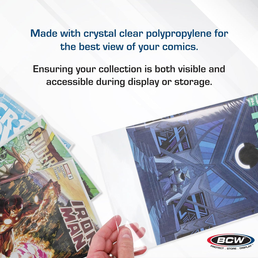 Thick Silver Age Comic Bags - 100 ct | Archival Quality, Acid-Free Protection for Silver Age Comic Books | 7 1/4 x 10