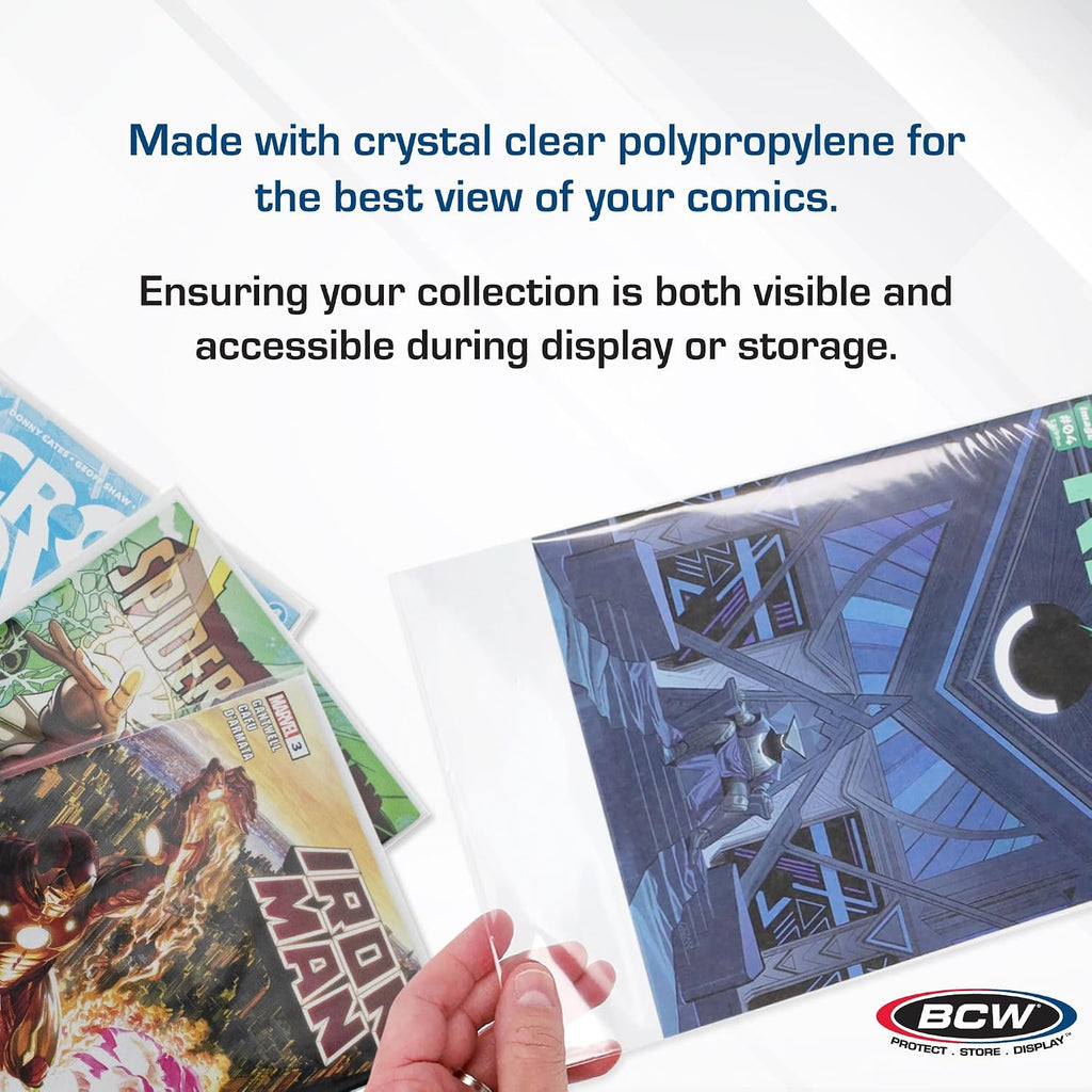 Resealable Silver Age Comic Bags - 200 ct | Archival Quality, Acid-Free Protection for Silver Age Comic Books | 7 1/8
